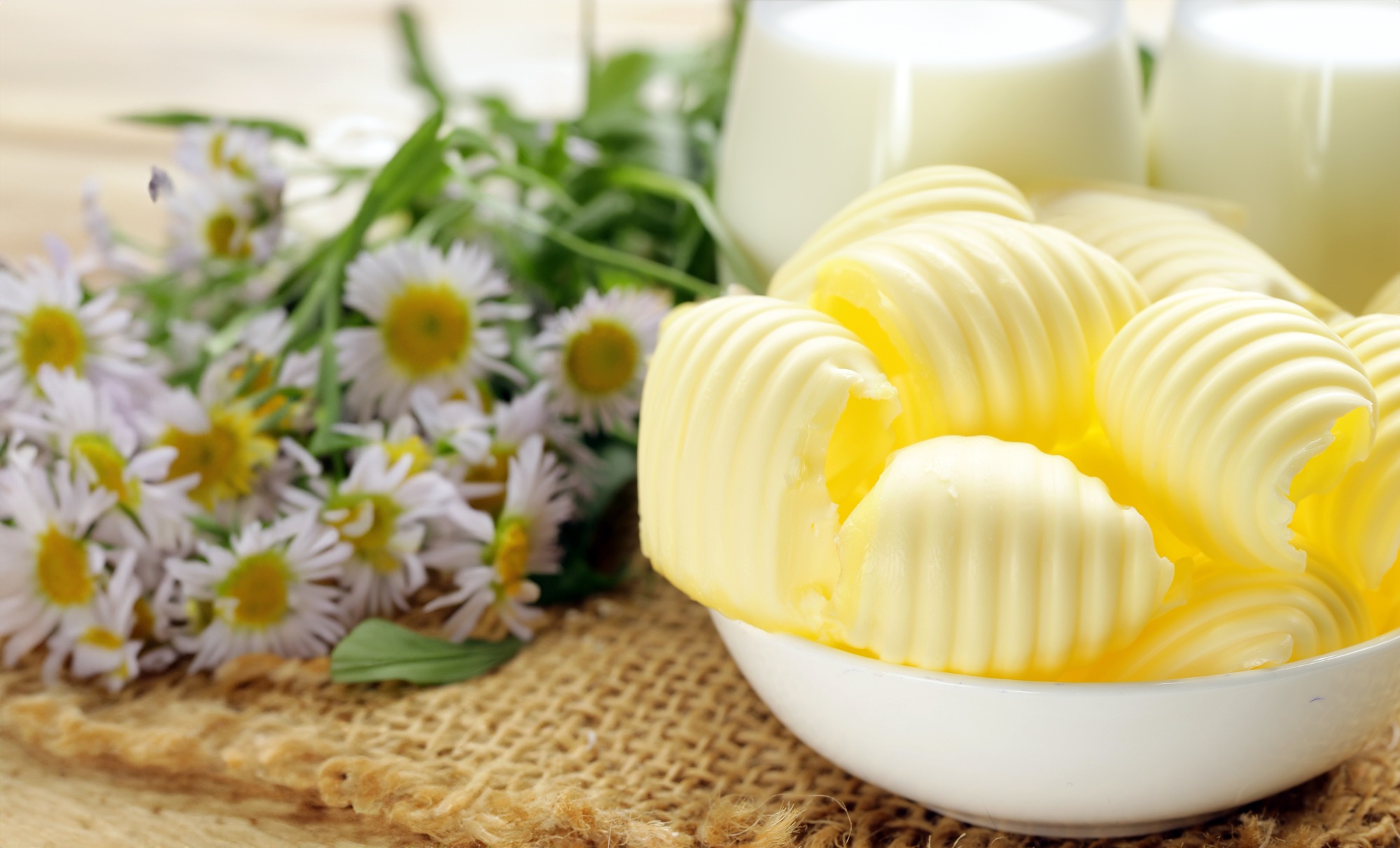 organic butter dairy product on wooden table